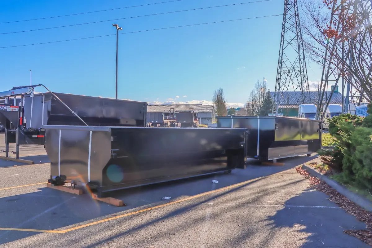 Roll-off dumpster ready for waste disposal at job site for Roll Off Dumpster Rental in Bloomfield